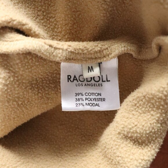 Ragdoll‎ LA Women's Sz M Tan Fleece Crewneck Pullover Stretch Ribbed Sweater - Picture 11 of 12